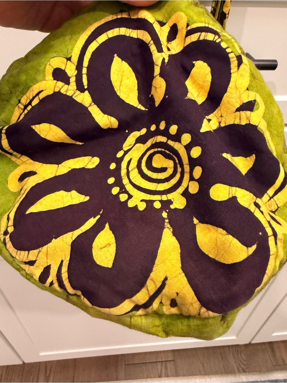 African Green Yellow and Black Print Bucket Bag - Picture 5 of 5
